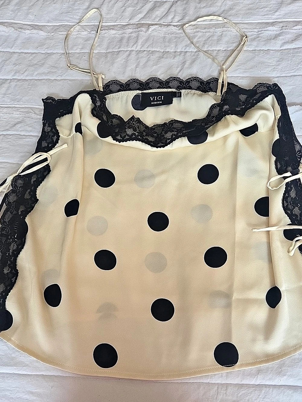 Vici Polka Dot Lace Trim Slip
